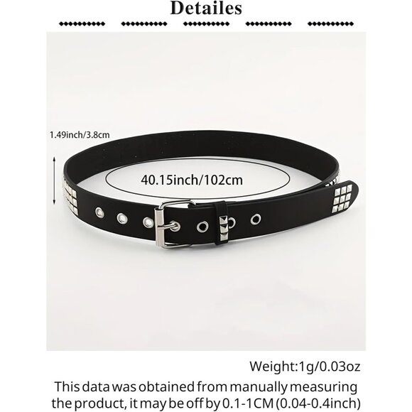 Women Punk Belt with Chain Rave Leather Belt Goth Accessories Belt With 3 Chain - Picture 5 of 8